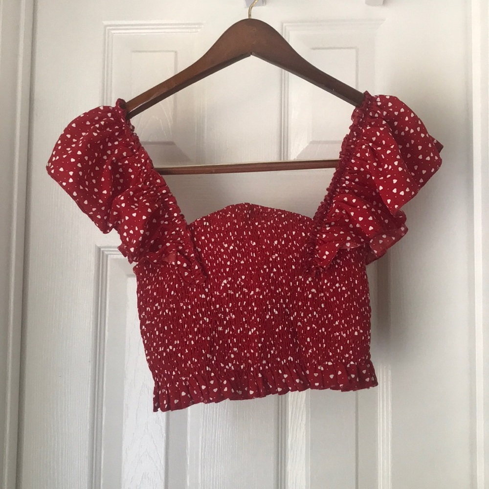 Red squared crop top
